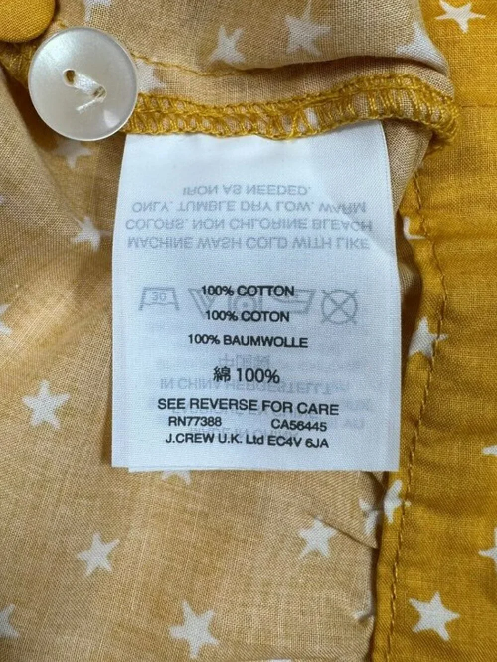 Madewell Star Scatter Wrap Top XXS Yellow Golden Mustard‎ G7804 Puff Sleeve Crop